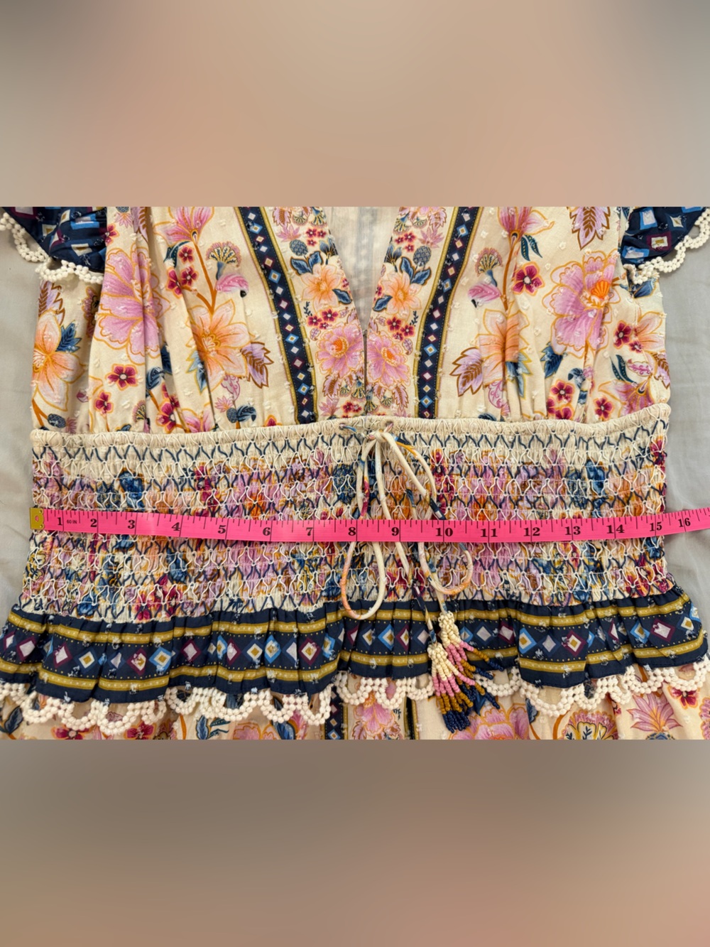 FARM Rio Superbloom Tapestry Maxi Dress Size Medium Feminine Resortwear Summer - Picture 9 of 11
